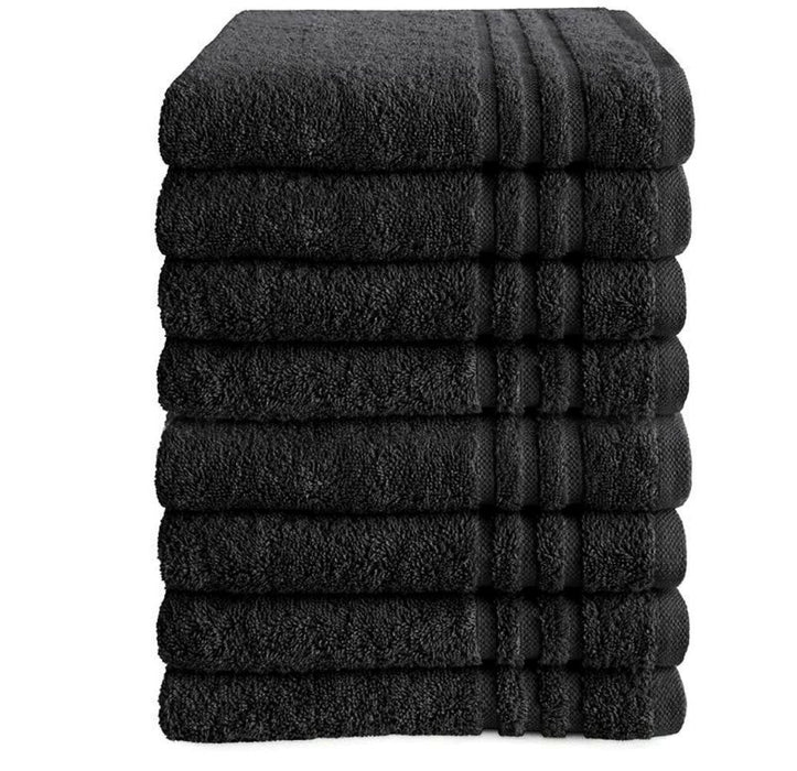 Thick Black Hand Towels 650gsm 100% Cotton - Packs of 4, 20 and 40