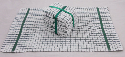 Wholesale Kitchen Tea Towels Green & White 100% Cotton 120 PCS